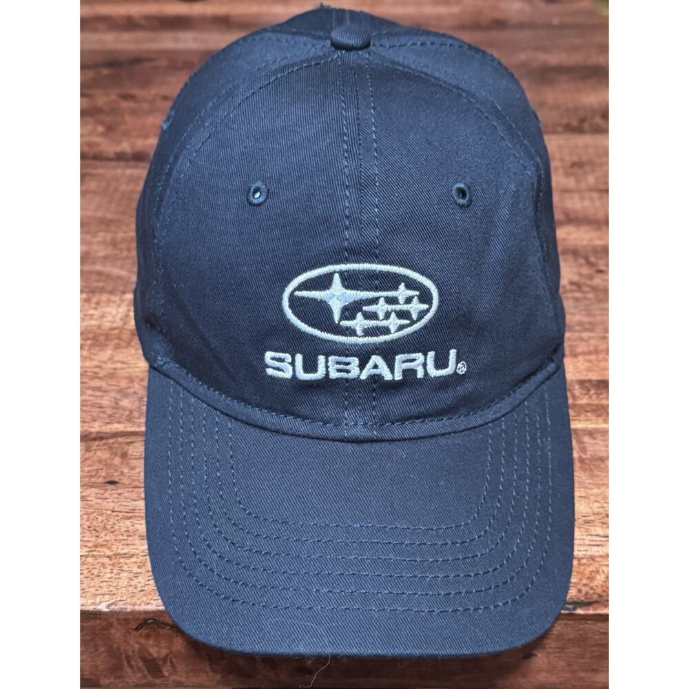Subaru Black Hat Cap Snap Back One Size Car Embroidered Logo